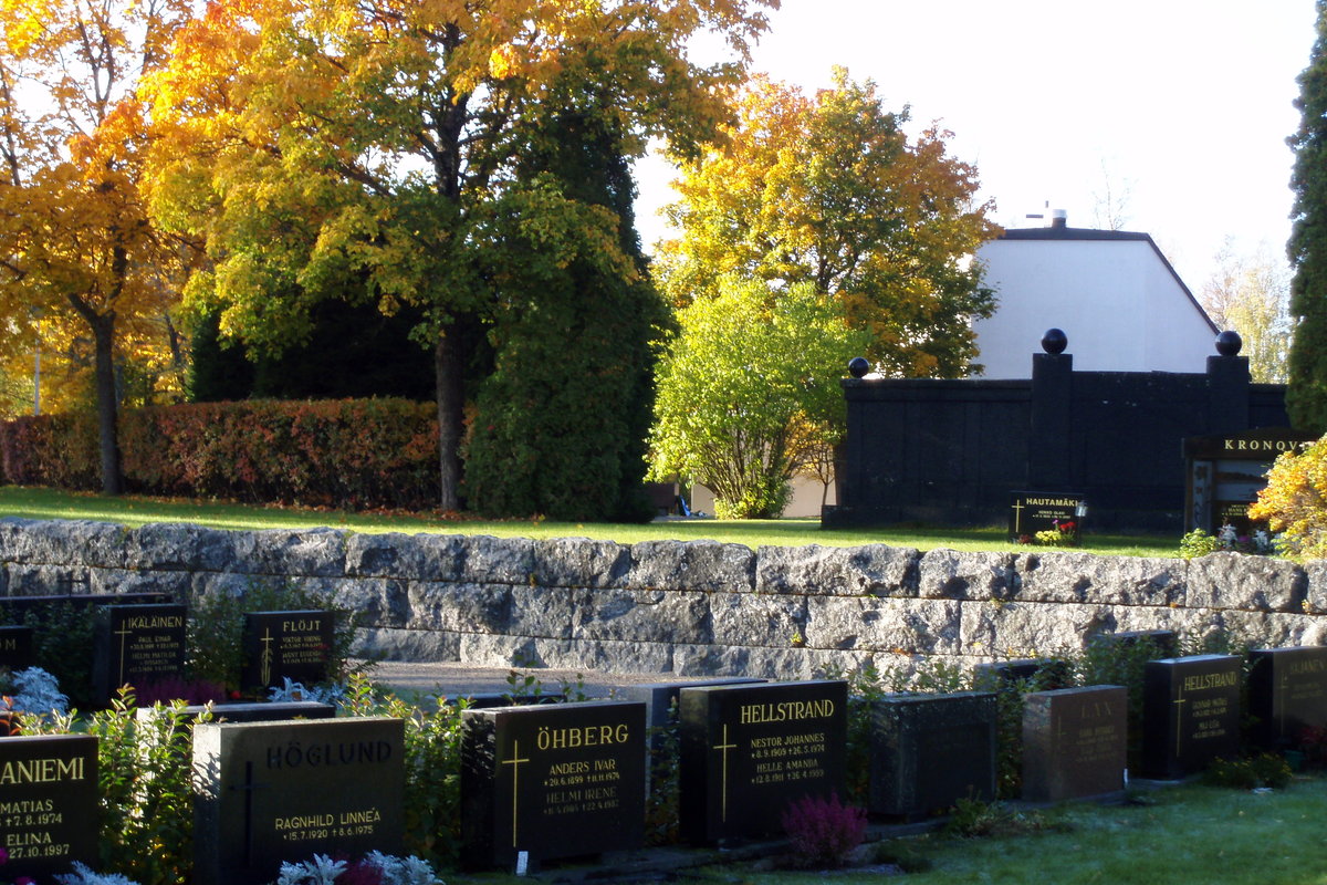 Bild på gravar vid Jakobstads begravningspltas
